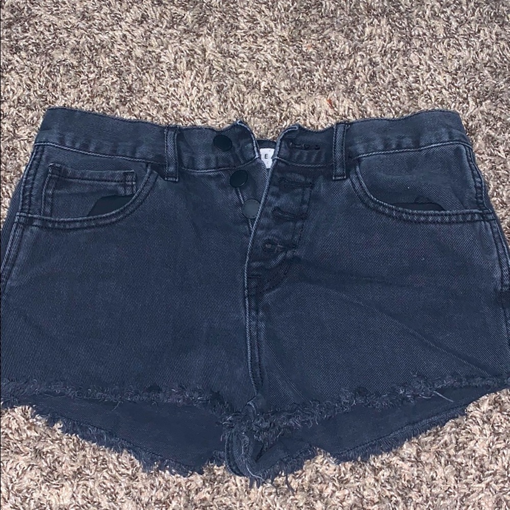 Black jean shorts
